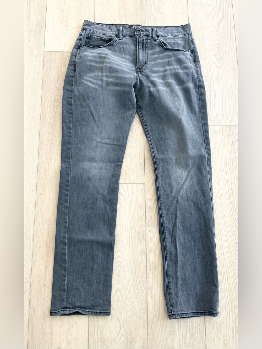 Lucky Brand Jeans Mens 32 Slim Straight Stretch Gray Wash Denim 121 Heritage